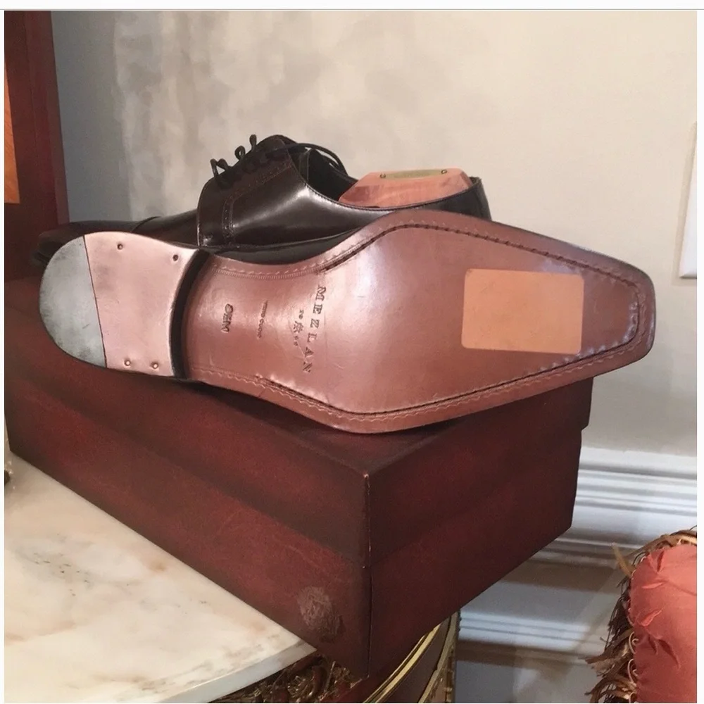 Mezlan Lace Up Leather Brown Oxfords sz.8.5